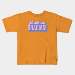 Spanish Muchas Gracias Typography Kids T-Shirt